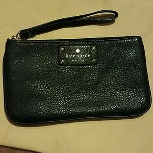 Kate Spade wristlet black leather